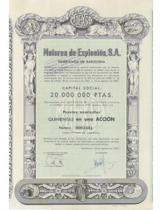 MOTORES DE EXPLOSION S.A. - 1 AZIONE - 1957