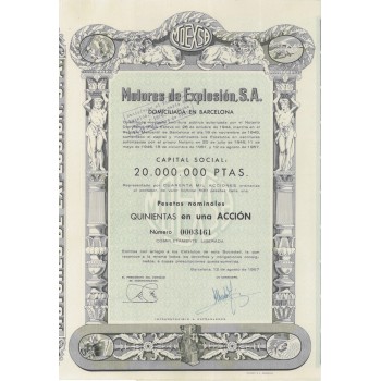 MOTORES DE EXPLOSION S.A. - 1 AZIONE - 1957