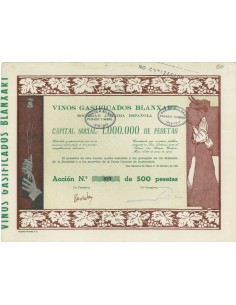 VINOS GASIFICADOS BLANXART - 1 AZIONE 1916