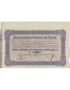 SOCIEDAD ESPANOLA HIDRAULICA DEL FRESSER - 1 OBBL. 1917