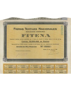 FIBRAS TEXTILES NACIONALES FITENA - 1 AZIONE - 1940