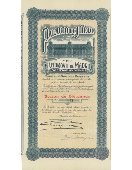 PALACIO DE HIELO Y DEL AUTOMOVIL DE MADRID - 1 AZIONE 1921