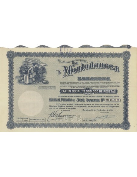 LA MONTANANESA ZARAGOZA - 1 AZIONE - 1946