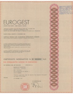 EUROGEST - 50 AZIONI DI RISPARMIO MILANO 1987