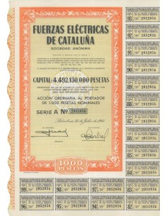 FUERZAS ELECTRICAS DE CATALUNA - 1 AZIONE - 1964
