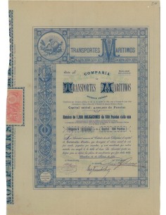 COMPANIA TRANSPORTES MARITIMOS - OBBLIGAZIONE - 1883