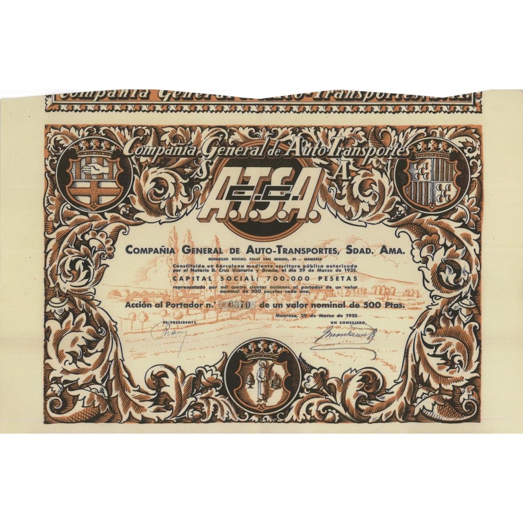 COMPANIA GEN. DE AUTO-TRANSPORTES - 1 AZIONE - 1935