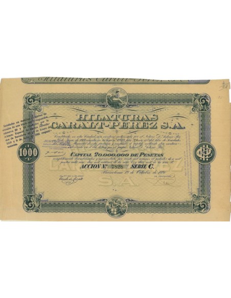 HILATURAS CARALT-PEREZ S.A. - 1 AZIONE 1920