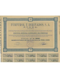 FURFUROL Y DERIV ADOS, S.A. - 10 AZIONI - 1949