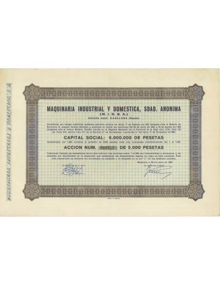 MAQUINARIA INDUSTRIAL Y DOMESTICA - 1 AZIONE - 1967