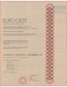 EUROGEST - 1000 AZIONI DI RISPARMIO MILANO 1987