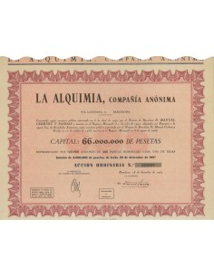 LA ALQUIMIA COPANIA ANONIMA - 1 AZIONE 1957