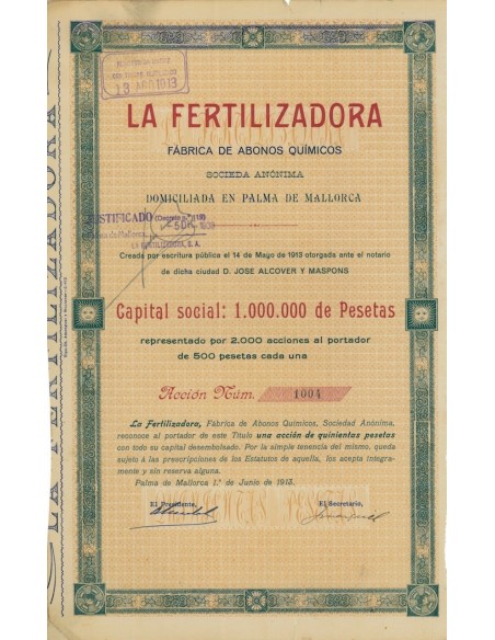 LA FERTILIZADORA - 1 AZIONE - 1913