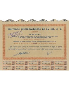 DERIVADOS ELECTROQUIMICOS DE LA SAL, S.A. 1 AZIONE 1947