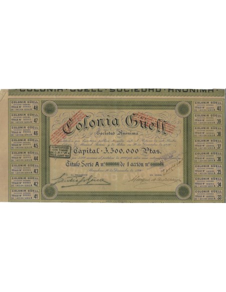 COLONIA GVUELL - 1 AZIONE - 1920