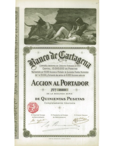 BANCO DE CARTAGENA - 1 AZIONE - 1900