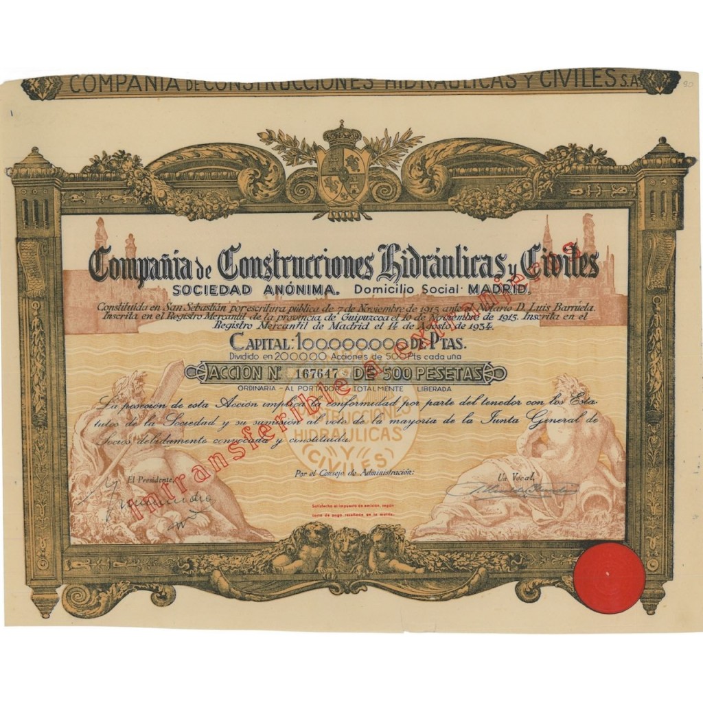 COMP. DE CONSTRUCCIONES HIDRAULICAS Y CIVILES 1 AZIONE 1934