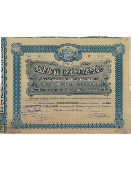 OMNIUM BARCELONES - 1 AZIONE - 1913
