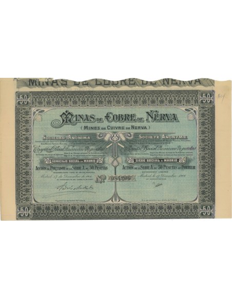 MINAS DE COBRE DE NERVA - 1 AZIONE - 1906