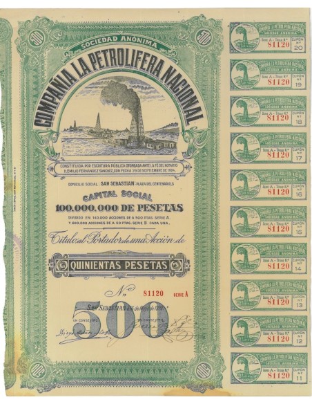 COMPANIA LA PETROLIFERA NACIONAL - 1 AZIONE - 1928