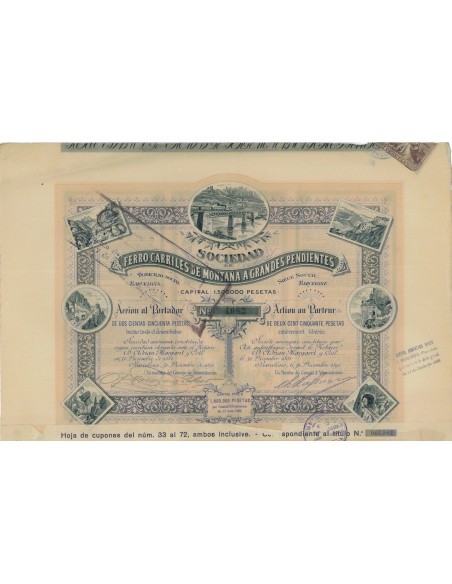 FERRO-CARRILES DE MONTANA A GRANDE PENDIENTES - 1 AZIONE 1891