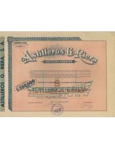 ASTILLEROS G. RIERA S.A. 1 AZIONE - 1959