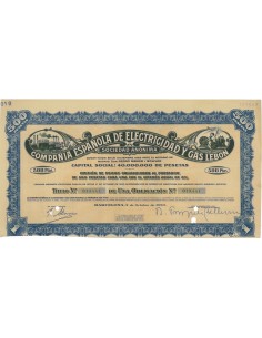 COMPANIA ESPANOLA DE ELECTRICIDAD Y GAS LEBON 1 OBBLIG. 1950