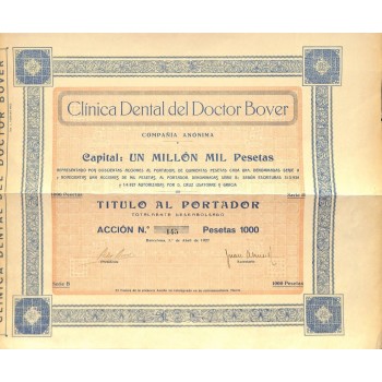 CLINICA DENTAL DEL DOCTOR BOVER - 1 AZIONE 1927