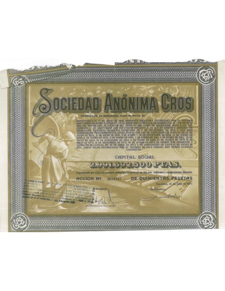 SOCIEDAD ANONIMA CROS - 1 AZIONE - 1974