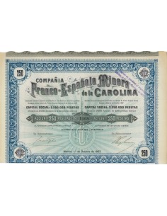 COMPANIA FRANCO-ESPANOLA MINERA DE CAROLINA 1 AZIONE 1907