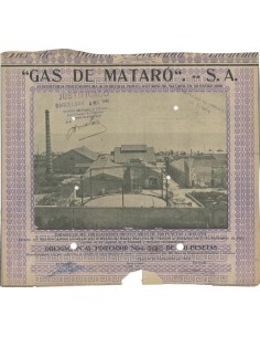 GAS DE MATARO S.A. - 1 OBBLIGAZIONE 1923