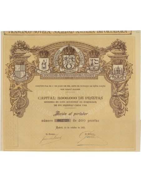 FRANCISCO NOVELA SOC. ANON. IMPORTADORA 1 AZIONE 1921