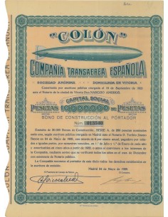 COLON COMPANIA TRANSAEREA ESPANOLA - 1 AZIONE 1928