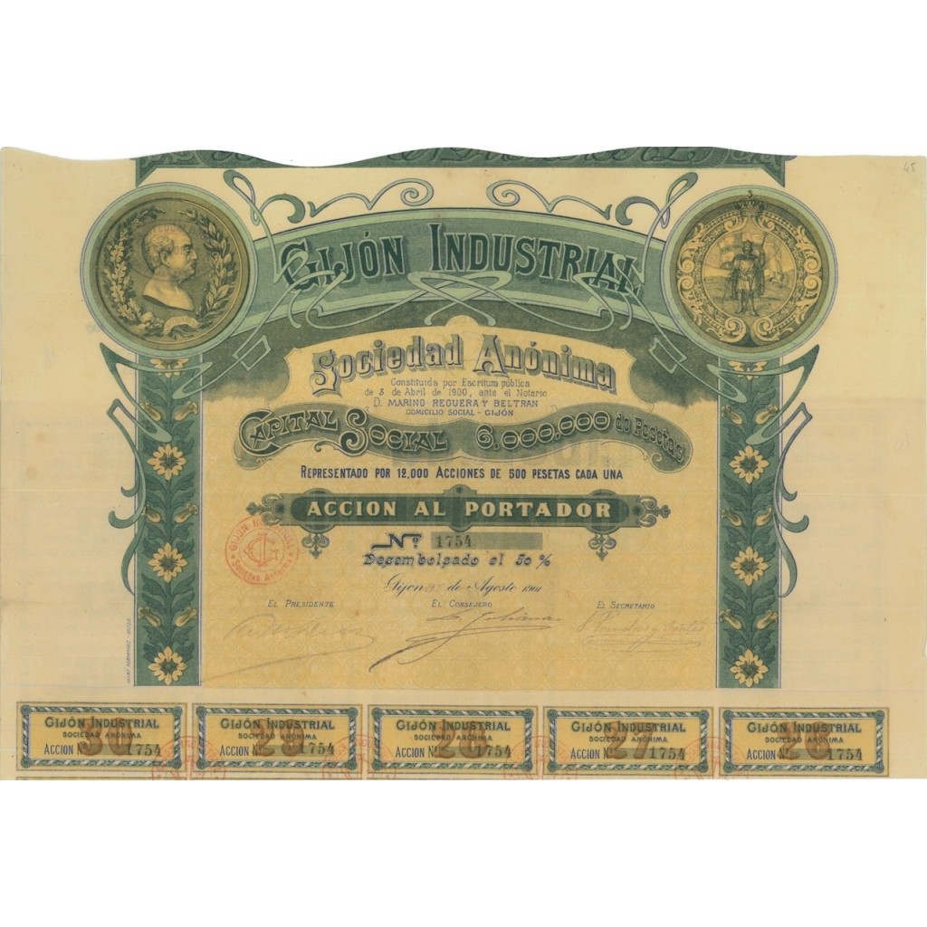 GIJON INDUSTRIAL - 1 AZIONE - 1901