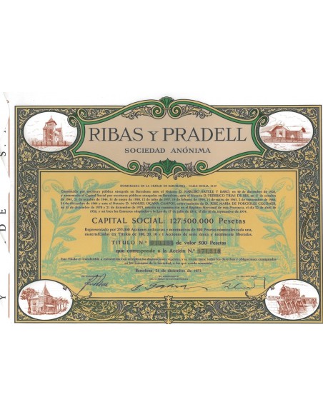 RIBAS Y PRADELL SOCIEDAD ANONIMA - 1 AZIONE 1973