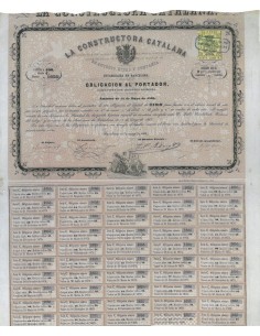 LA CONSTRUCTORA CATALANA - 1 OBBLIGAZIONE 1865