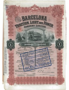 BARCELONA TRACTION, LIGHT AND POWER - 1 AZIONE 1918