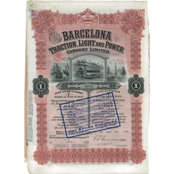 BARCELONA TRACTION, LIGHT AND POWER - 1 AZIONE 1918