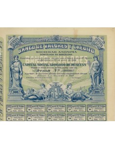 BANCO DE VALORES Y CREDITO - 1 AZIONE 1922