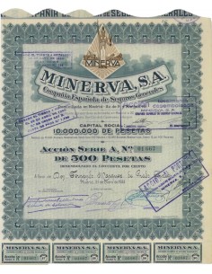 MINERVA, S.A. 1 AZIONE - 1933