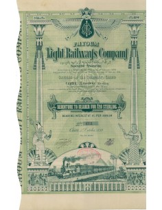 FAYOUM LIGHT RAILWAYS COMPANY - DEBENTURE 20 STERLINE 1899