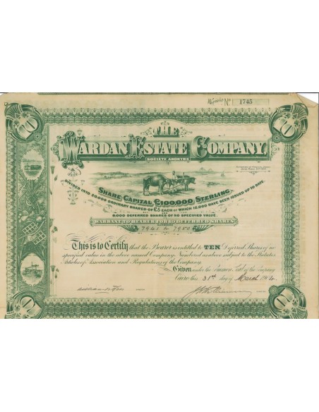 THE WARDAN ESTATE COMPANY - 10 AZIONI - 1904