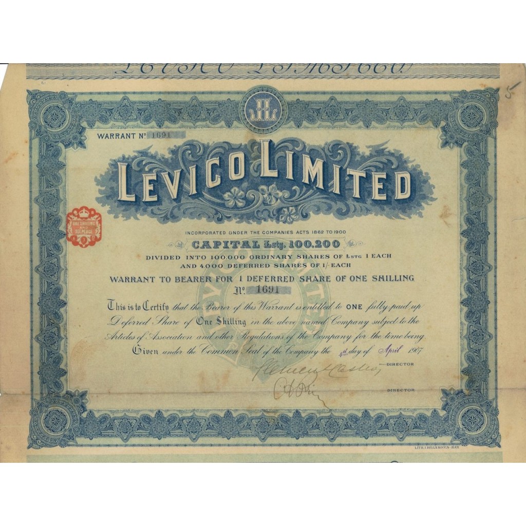 LEVICO LIMITED 1 AZIONE - 1907