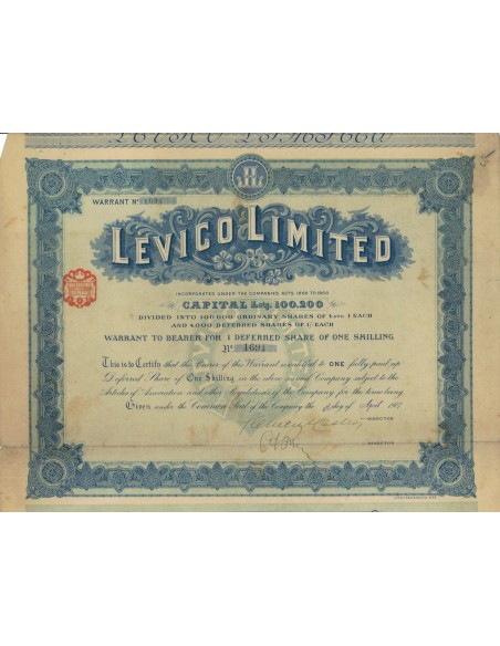 LEVICO LIMITED 1 AZIONE - 1907