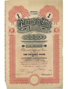 BANQUE DU CAIRE LIMITED - 1 AZIONE - 1907