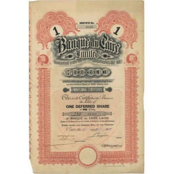 BANQUE DU CAIRE LIMITED - 1 AZIONE - 1907