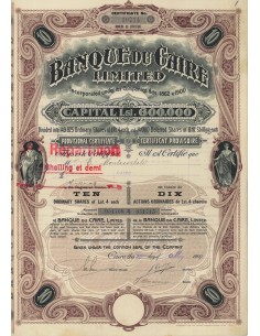 BANQUE DU CAIRE LIMITED - 10 AZIONI - 1907