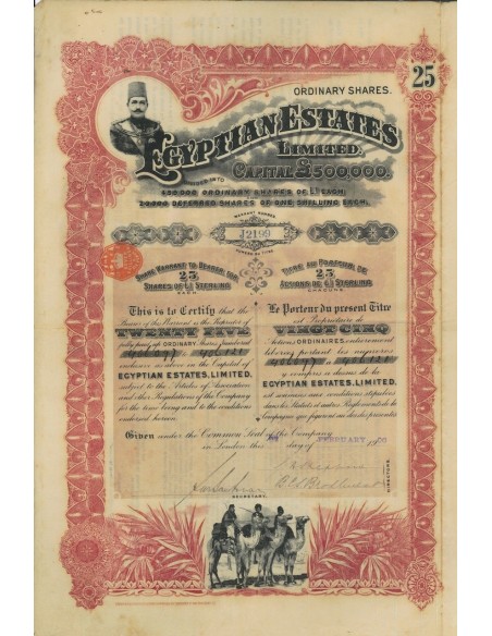 EGYPTIAN ESTATES - 5 AZIONI 1906