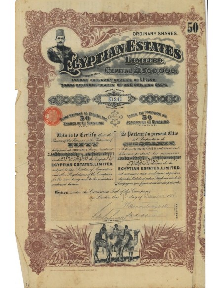 EGYPTIAN ESTATES - 50 AZIONI 1906