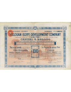 HELOUAN DEVELOPMENT COMPANY 100 AZIONI - 1907